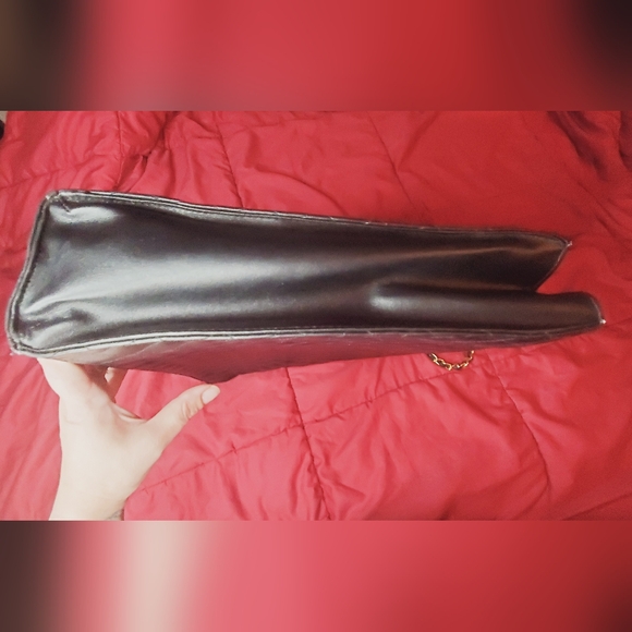 New Large Black Quilted Faux Leather Tote bag/Laptop - Picture 6 of 15